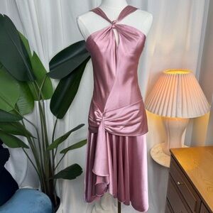 Vintage Pink Satin Dress